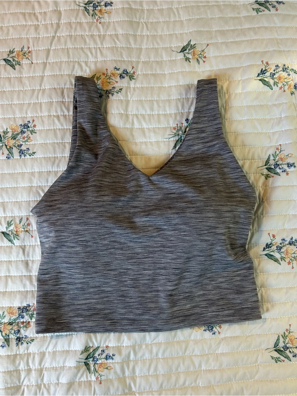 Gray Striped Women’s V-Neck Athleta Tank Top